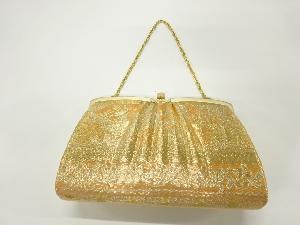 リサイクル　花鳥模様織出し和装バッグ